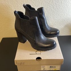 boc born concept black heeled ankle boots