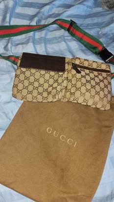 Authentic beige unisex Gucci GG web belt Bag 700$ OBO