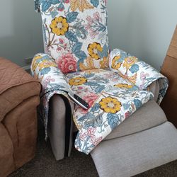 RISAR Reclining Massage Chair for Adults Chenille Fabric Single Air Bag Massage Sofa Power Recliner Chair for Living Room Theater Seating Adjustable B