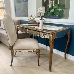 Glam French Mirrored Desk / Vanity + Chair – Originally $1,169