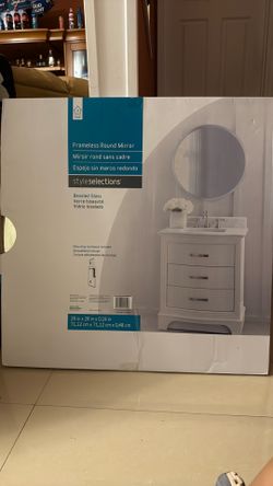 Frameless round mirror