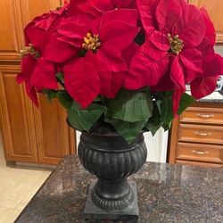 Large Artificial Poinsettia With Stand