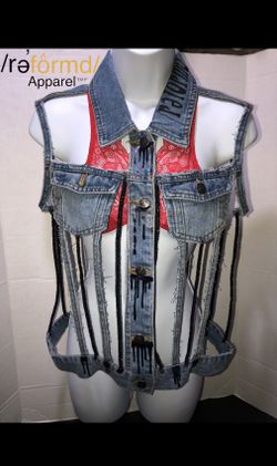 /re’formd/ apparel “ BARE BONES” Denim Jean Vest. 
