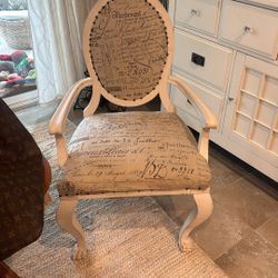 SALE- Antique Wood Side Chair With French Motif