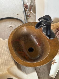 Copper sink with faucet