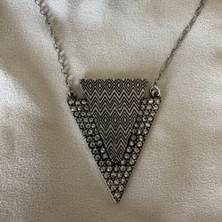 Rhinestone Pendant 15.5” Chain 