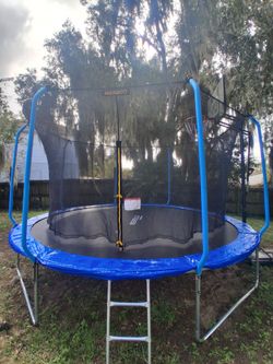 Mersco Trampoline with Safety Net and Basketball Hoop