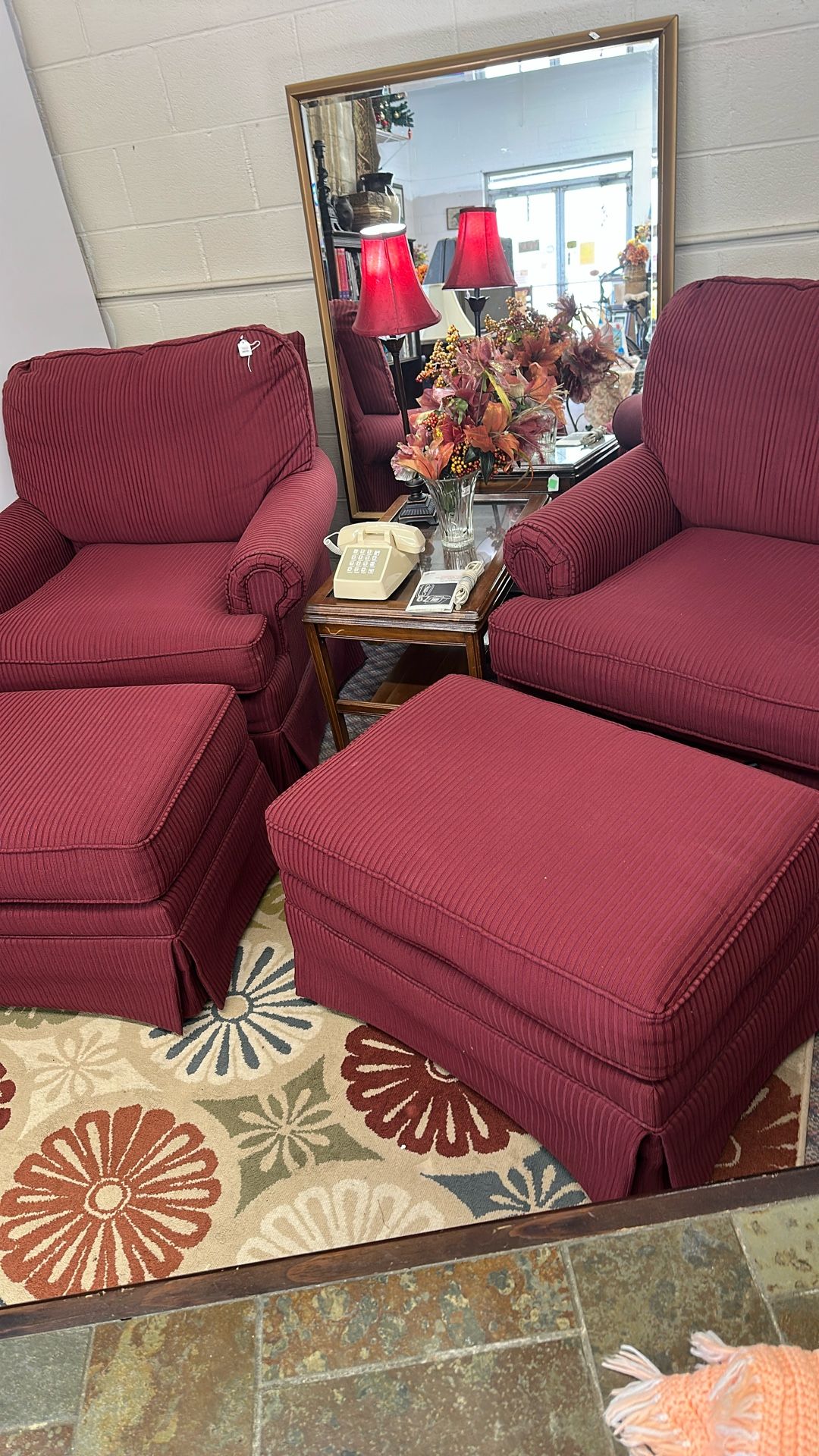 Set Of Occasional Chairs With Matching Ottomans