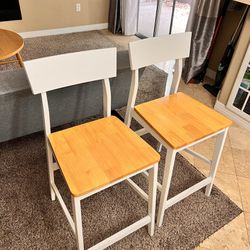 2 Wooden high chairs/bar stools