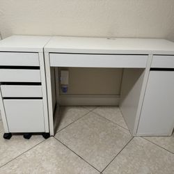 IKEA Computer Desk + Matching Side Table 