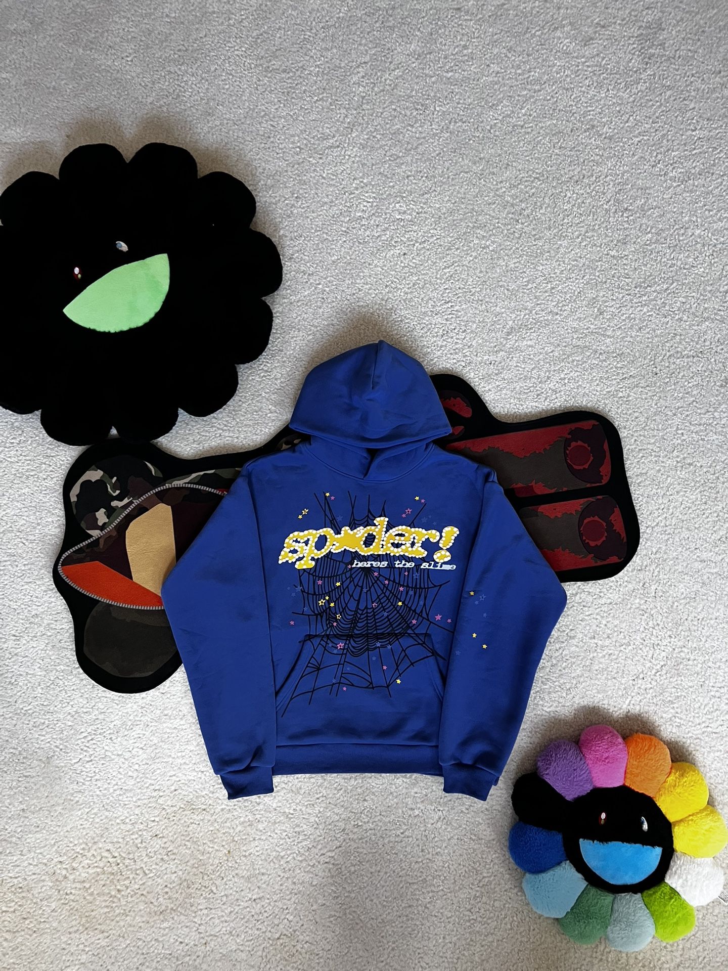 Sp5der Hoodie Blue (medium)