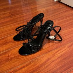Size 7.5 Black Strap Heels