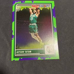 Jayson Tatum Green Slime 2023-24 NBA Hoops Haunted Hoops #265