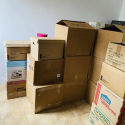 Moving boxes! Like new condition. Carefully used just once.  Medium, large, all different sizes. Many. Great bargain. $1 per box.