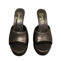 Chanel Leather Platform Heels New