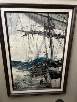 Artwork: The Rising Wind By Montage Dawson Framed 30x42”