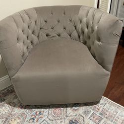 Comfortable Swivel Velvet Arm Chair