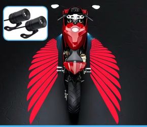 LED Angel Wing Motorcycle/Scooter Projection Light - Fit for Motorcycles & -Scooters, Low-Voltage (Below 36) Decorative Ground Light Suitable for Nigh