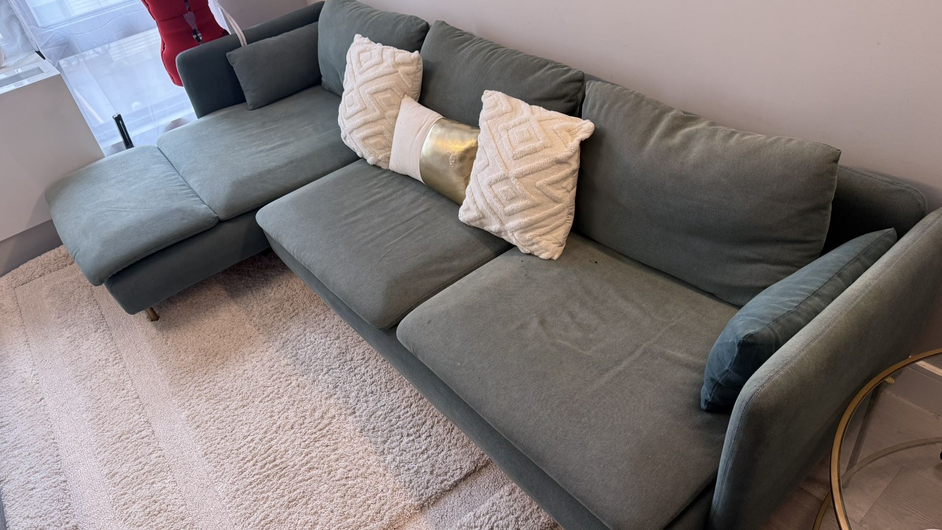 IKEA Sectional couch Light green