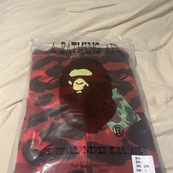 Red Camo BAPE Hoodie-Size:Large