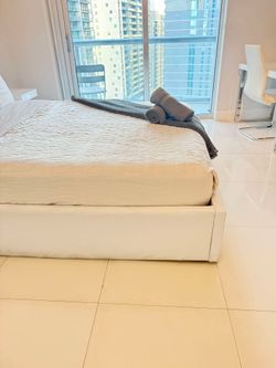 Queen bed frame with 2 night stand