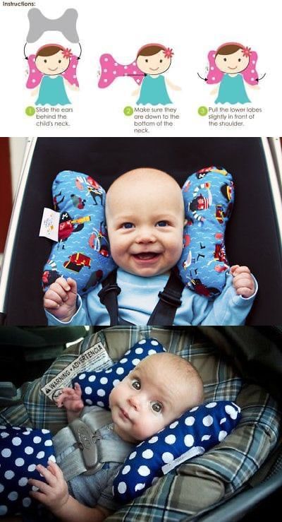 Original Baby Elephant Ears head support pillow for stroller, swing, bouncer, car seat baby girl