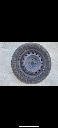 1 — 195/60r15 4x100 4x3.94 Stock Honda Civic Fit Scion Xa Xb Ia Echo Miata Yaris Wheels Rim Good 90% Treads Tire!