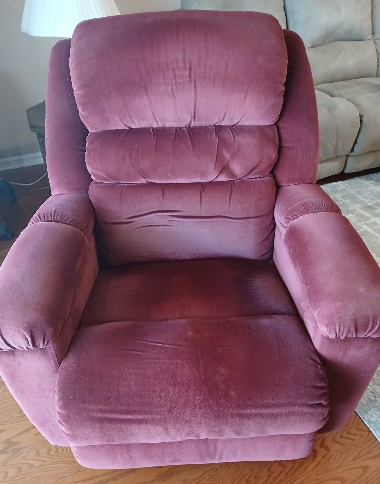 Plush Burgundy Recliner LAZYBOY