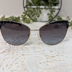 Genuine Michael Kors San Leone Sunglasses Black Gold-Tone Frame Cat Eye MK1084 10148G