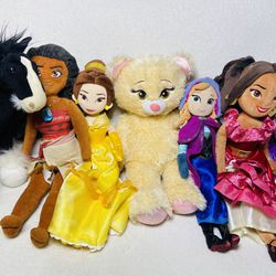 Disney Princess Store Plush Dolls Belle Moana Elena Rapunzel