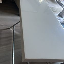  Inlook Glass Modern and Sleek White Desk