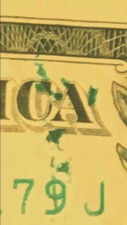 Error Dollar Bill Over Inked