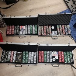 4 Poker Sets W/ Hard Cases @ Cards 