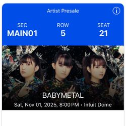 BABYMETAL Concert Tickets 