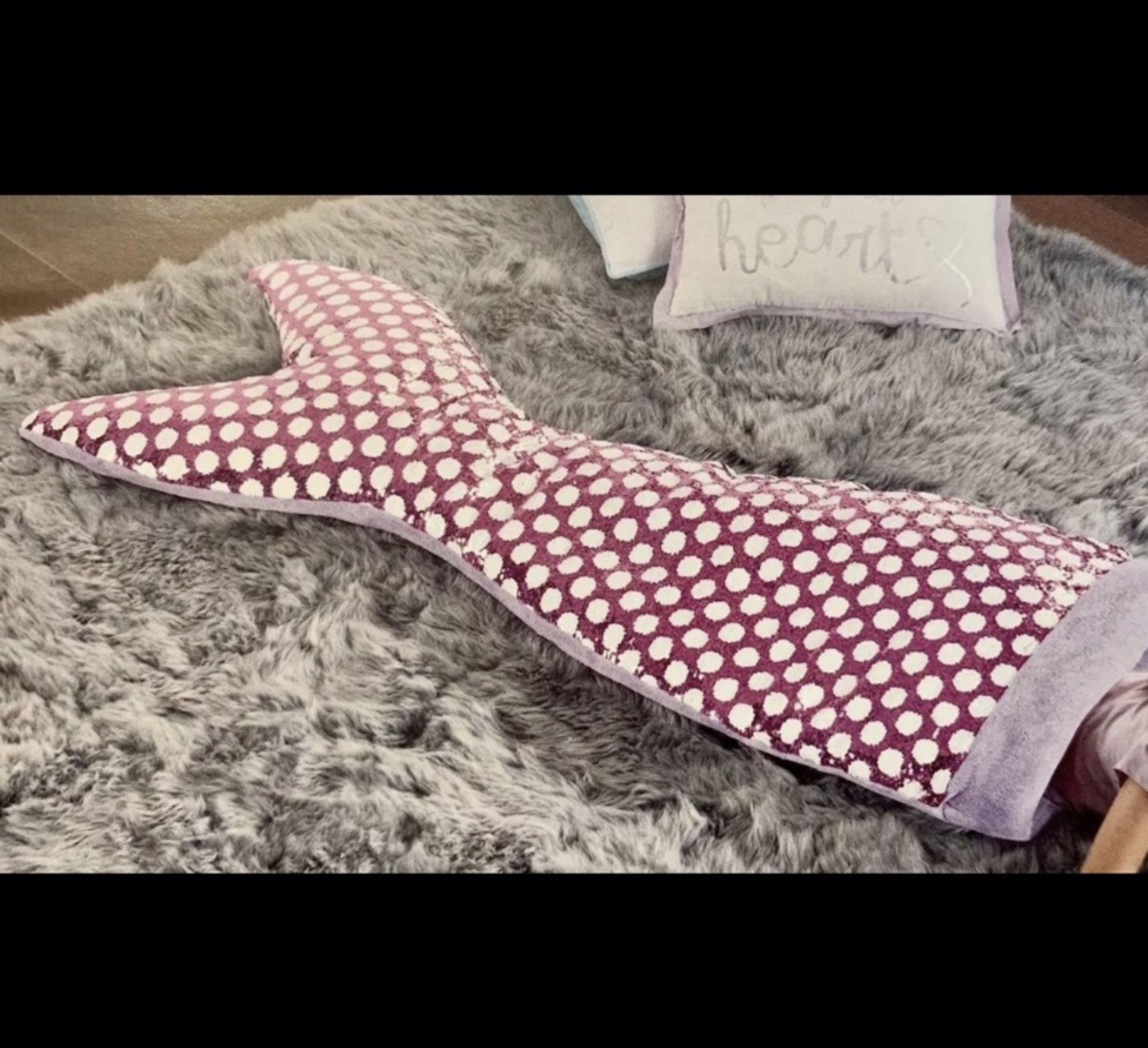 Cynthia Rowley Mermaid Snuggle Tail Pink/White Polka Dot Sequins