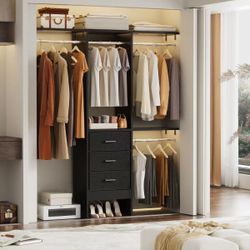 5FT clóset system black, organizer $100