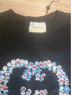 Authentic Gucci Doraemon GG Logo T-Shirt Black Size 3XL (Runs Small)