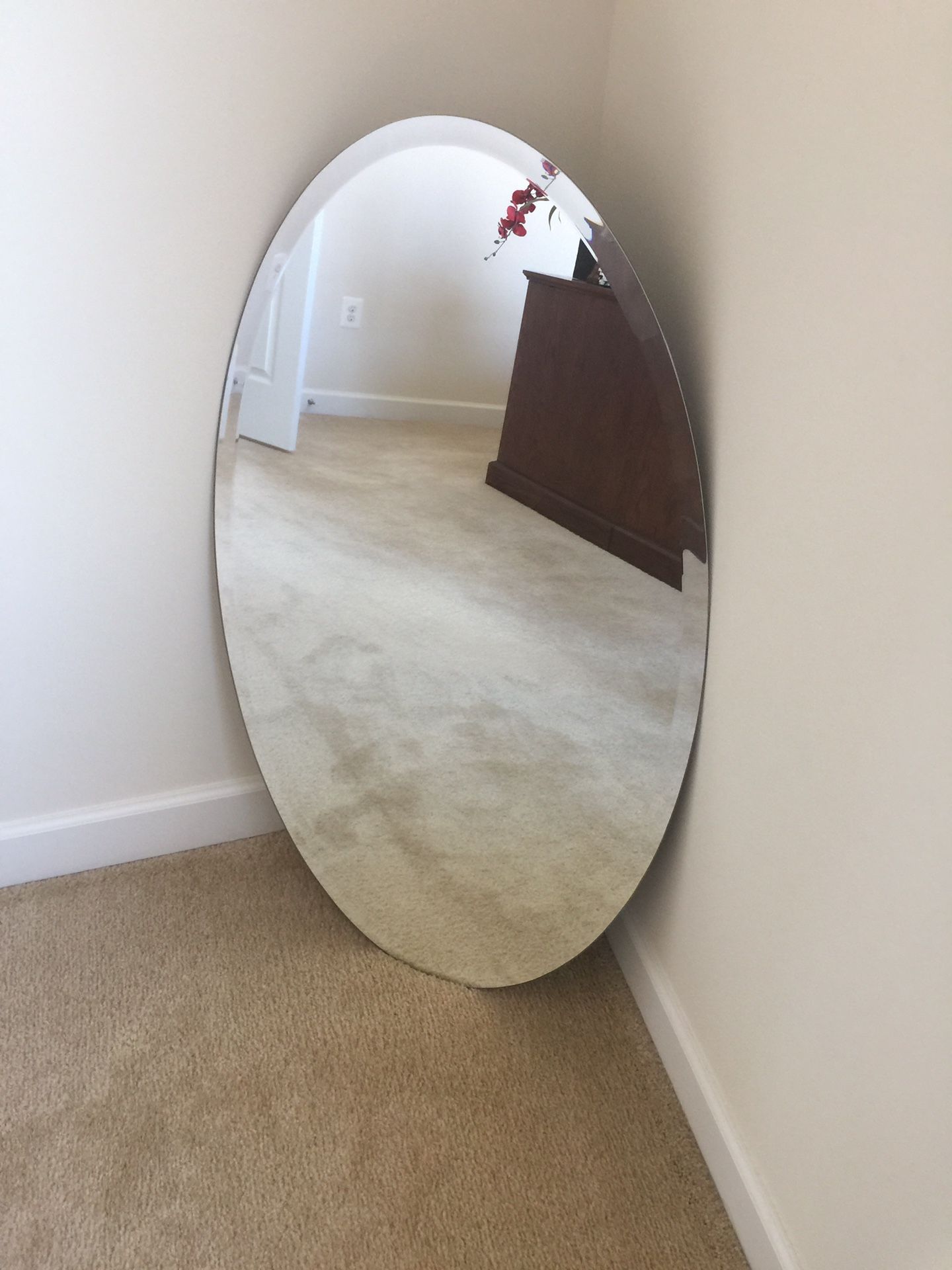 Flush Mount Frameless Oval Mirror