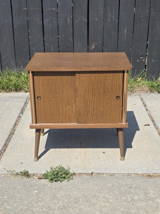 Vintage Midcentury Sliding Door Cabinet