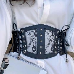 Goth Gothic Alternative Corset Belt Lace Floral