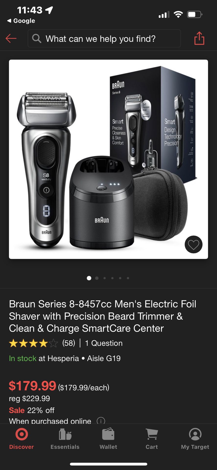 Braun Series 8-8457cc Men's Electric Foil Shaver with Precision Beard  Trimmer & Clean & Charge SmartCare Center