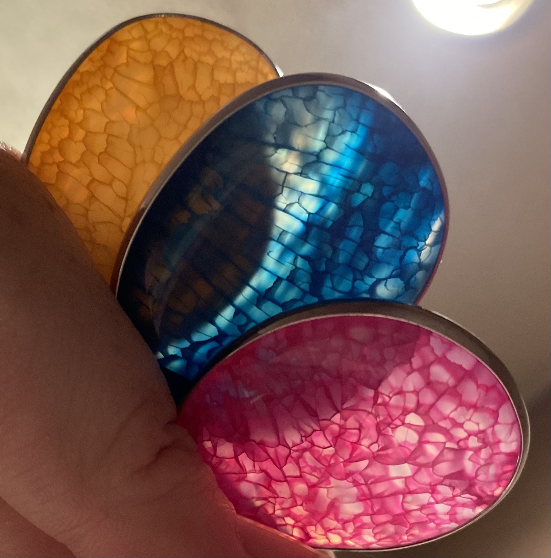 Agate Tear Drop Pendant (See Photos With Light)