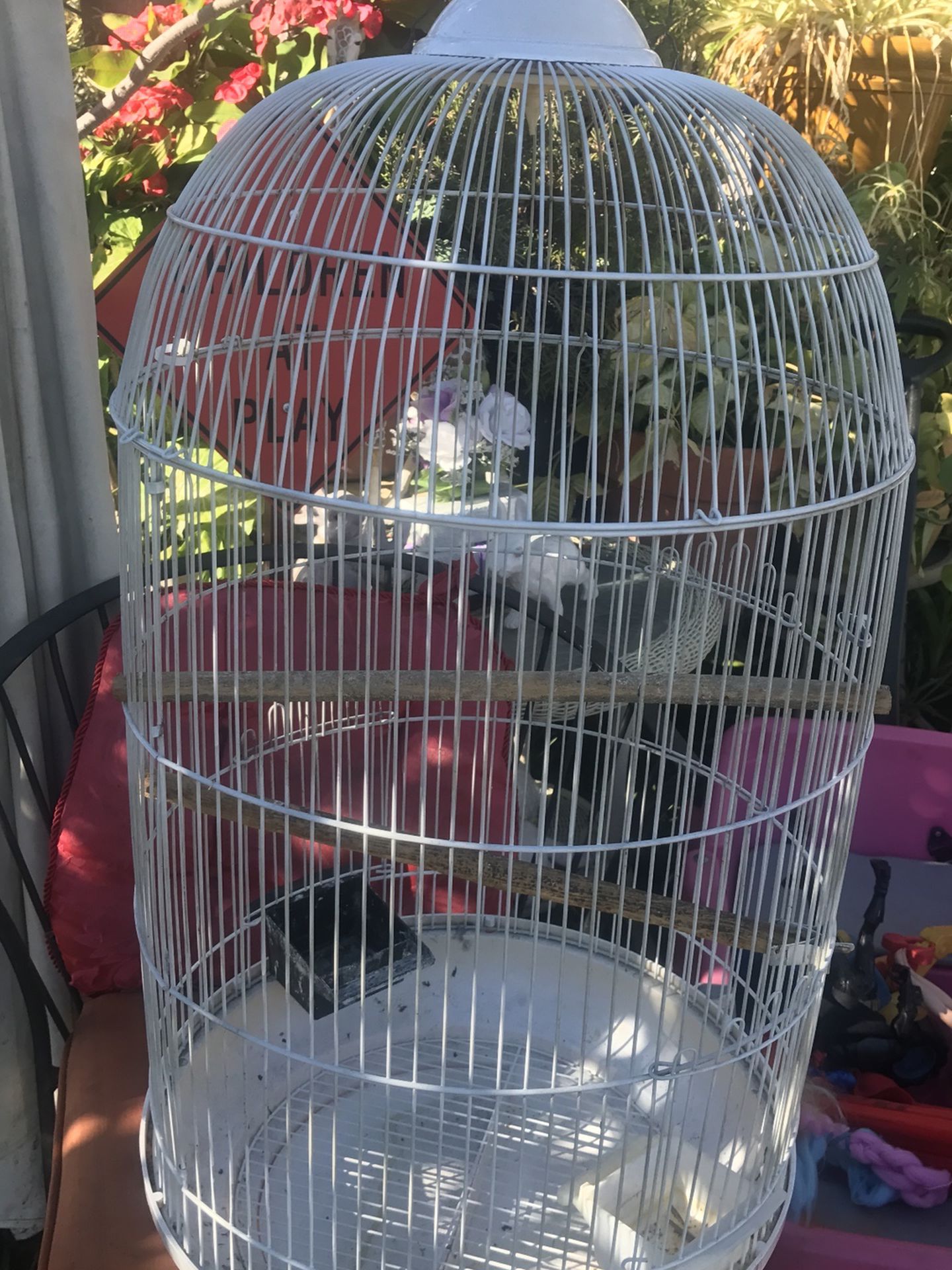 White Bird Cage With Stand Bird Not Included