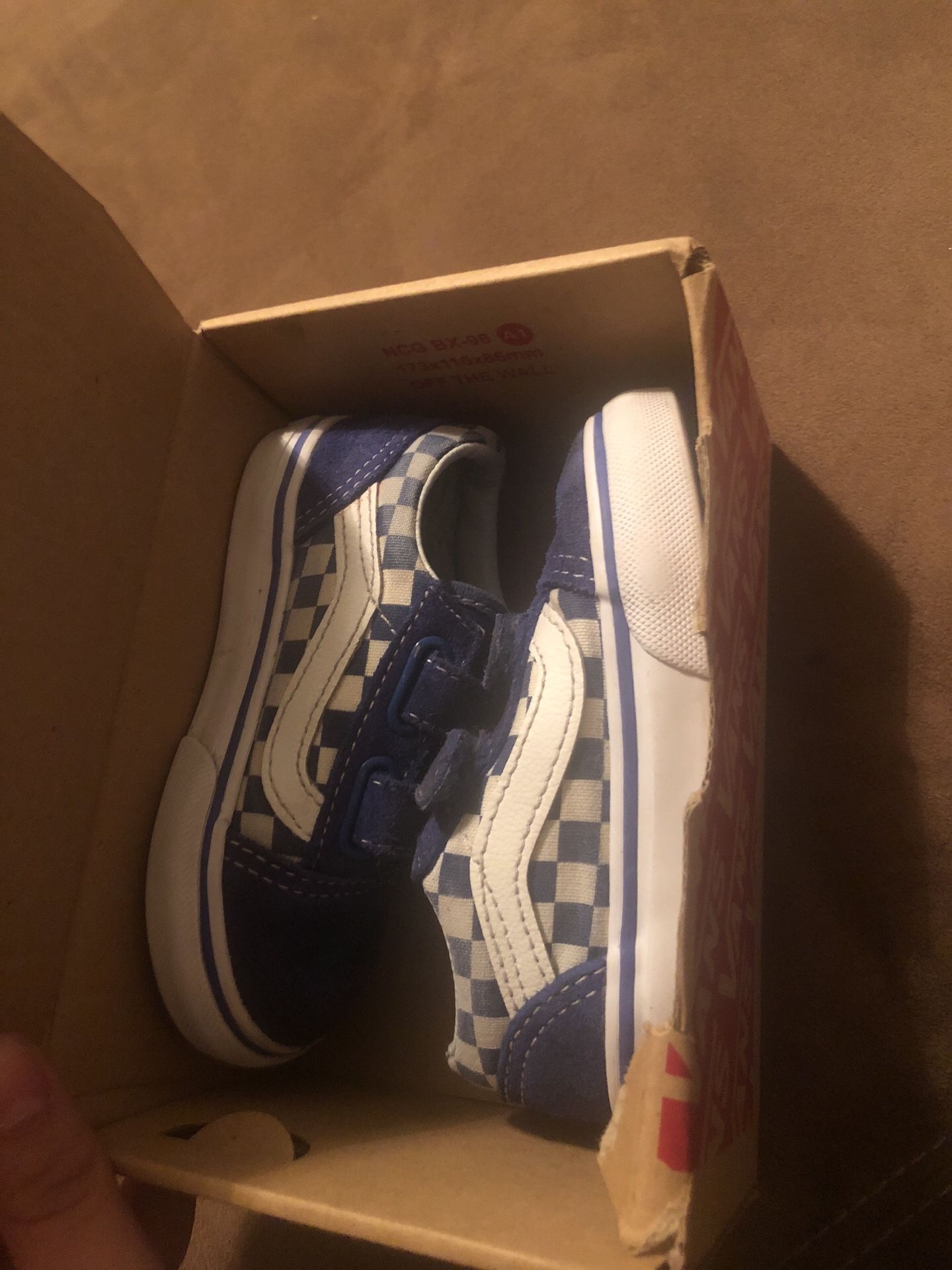 Blue checkered vans