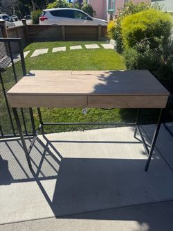 Wood Top Desk with Metal Legs