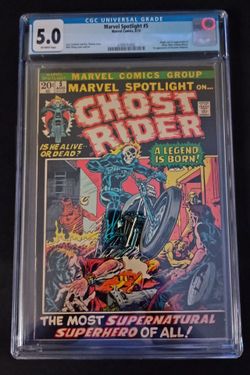 Marvel Spotlight #5 comic book, CGC 5.0 OW pages.  First Ghost Rider