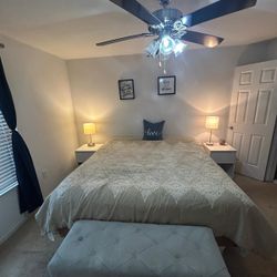 King Size Bed With 2 Night Stand And Ottman 