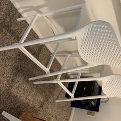 Outdoor Indoor Patio Pool Deck Stools White Brand Newb