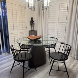 (4) Black Dining Tables 
