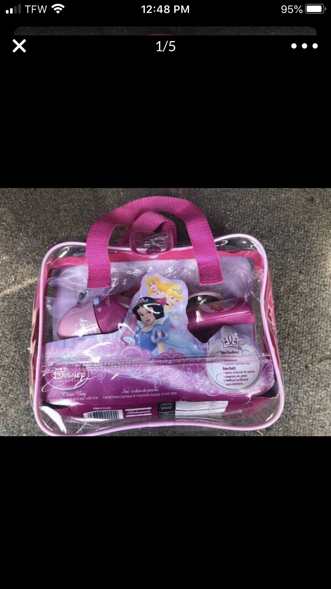 Shakespeare Youth Fishing Kits Disney Princess Purse Like New ONLY $20 RETAILS OVER $30